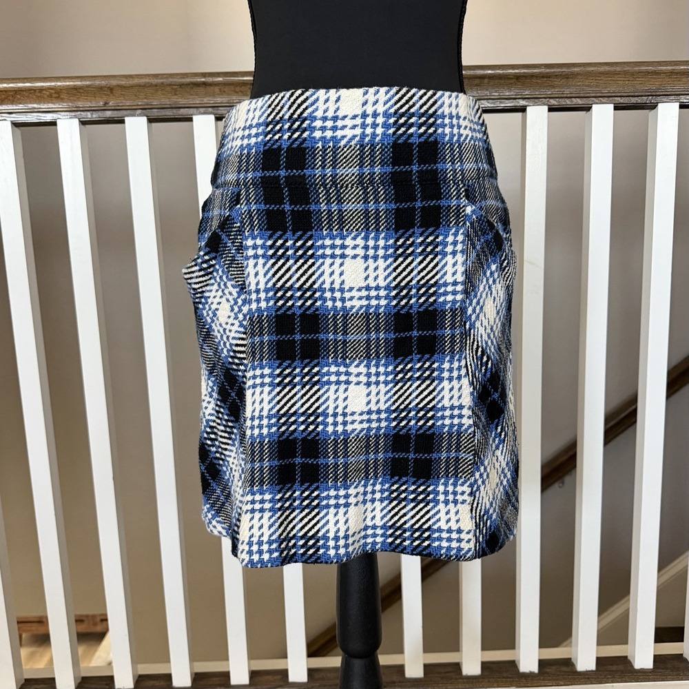 Maeve Anthropologie Plaid 100% Cotton Skirt Mini A-Line Sz 6 Lined Academia Prep